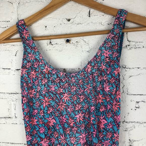 Vintage 90’s Y2K Solar Tan Thru Palm Tree Swimsuit - Picture 2 of 9